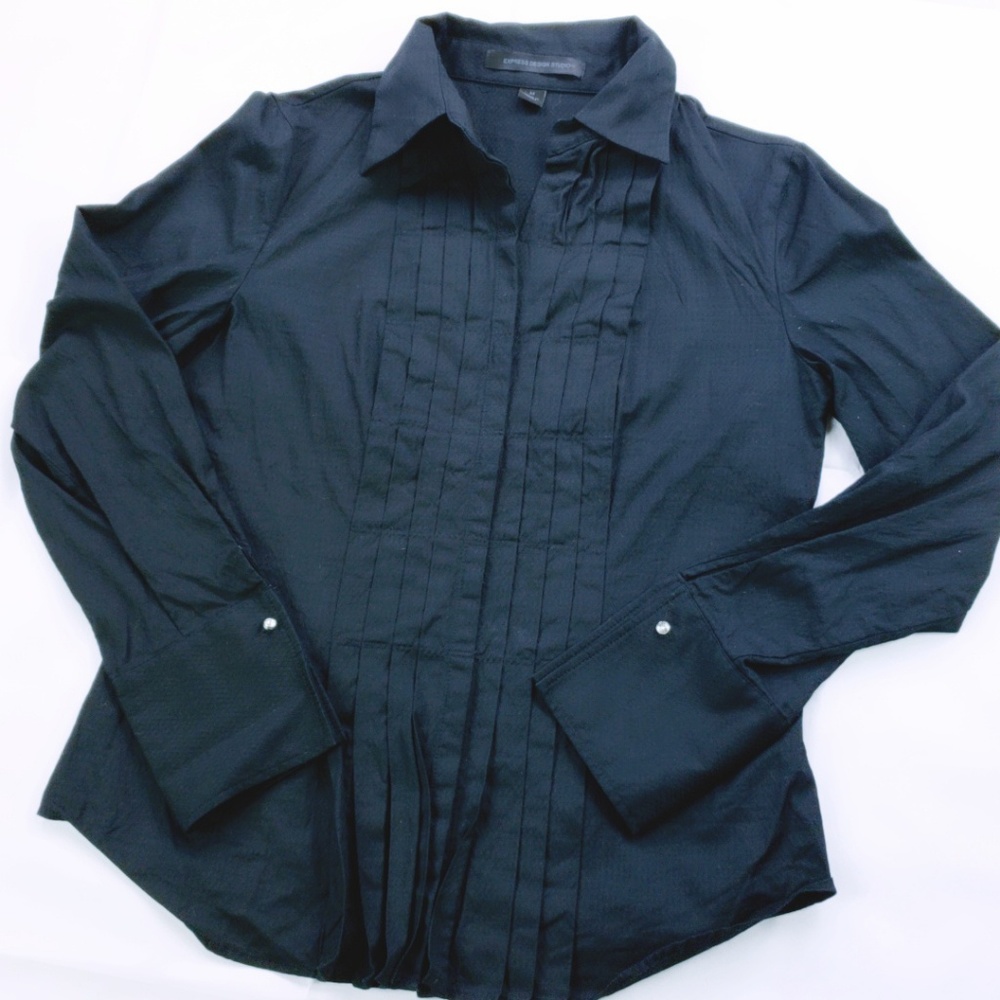 Express Desing Studio Button Down Blue